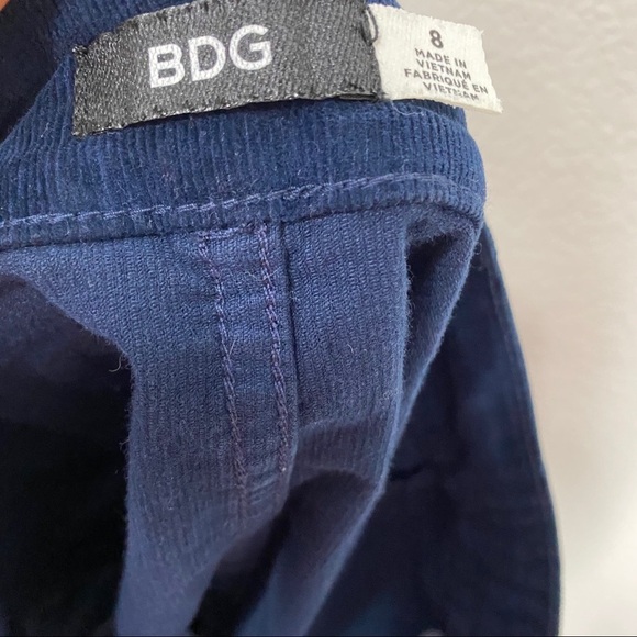BDG Corduroy Front Button Mini Skirt sz 26 8 Blue - Picture 2 of 5
